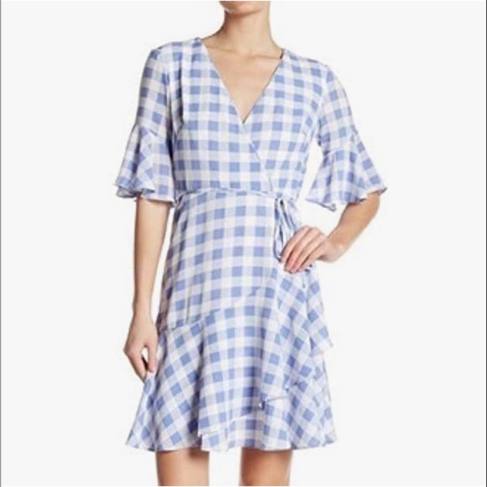 New Gabby Skye Blue Checkered Dress